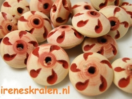 GO 55 Houten kraal rondell, handgemaakt, 10x16mm