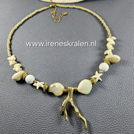 WI 0018: Ketting Ivoor & GoudKleur