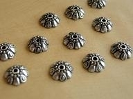 KraalKap 03:  BeadCap Bloemetje/Flower metallook, 12x5mm