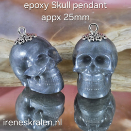 EP004: Skull Zilverkleurig Homemade, ca 2,5cm