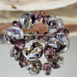 IKPR0035: Set van 5 ronde kralen + spacers