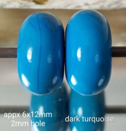 DuoSet Spacers/kleinere kralen, ca 6x12mm, DarkTurquoise