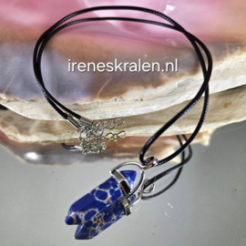 BL0009: Zwarte Ketting met hanger steen