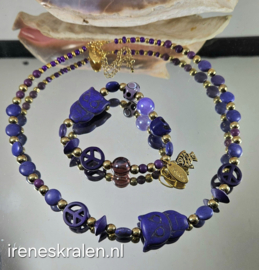 PRS 0002: Set van ketting en armband paars