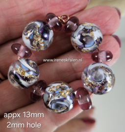 IKPR0035: Set van 5 ronde kralen + spacers