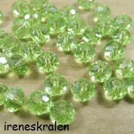 GG 110: Facetkraal Chrysolite, 6x8mm (1.2mm gat)