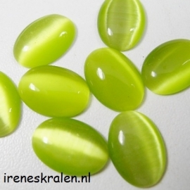 Plaksteen Cateye Ovaal Groen 14x10mm