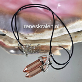 OR 0022: Zwarte Ketting met hanger glas