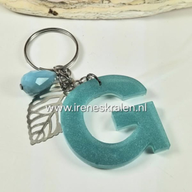 SleutelHanger Turquoise met letter G