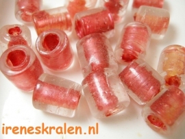 GO 42 Inside color kraal donkeroranje, 10mm, groot gat #India Lampwork#