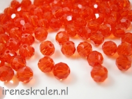 GO 45 Faceted Round 6mm, Fire Opal/Orange