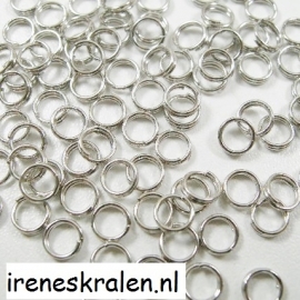 Dubbel Ringetje 5mm Nikkelkleur, 1.5mm dik (per stuk)