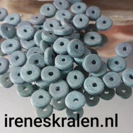GBL 003: Schijfjes DQ Grieks Keramiek Canton Blue, ca 6x2mm