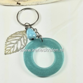 SleutelHanger Turquoise met letter O