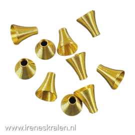 Gd 000: Metalen kapjes spiraal goudkleur, ca 13x11mm