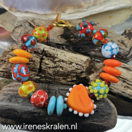 MU004: Lampwork armband multicolor