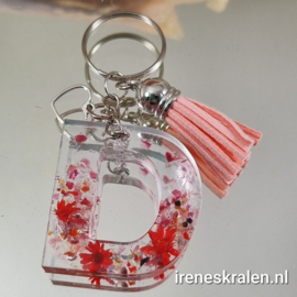 RD 0001: SleutelHanger Homemade Resin met letter 'D'