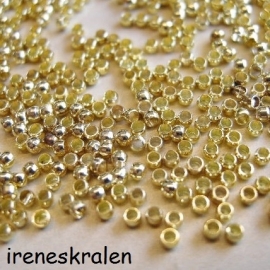 Knijpkralen goudkleur 2mm (100 st)