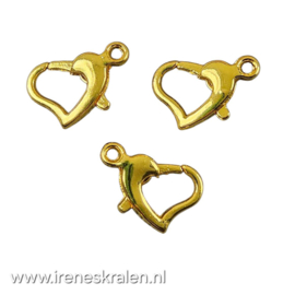 Slot 016: Karabijnsluiting Hart, ca 14x10mm