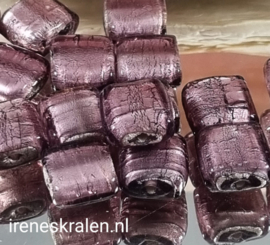 Gprs 024: ZilverfolieKraal Vierkant plat, ca 12x12x7mm  #India Lampwork#