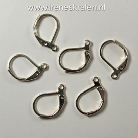 Oorhaken LichtChampagne, ca 15x10mm (6 stuks per zakje)