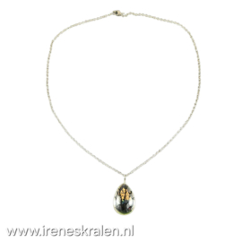OR 0000: RVS Ketting met hanger boom oranje