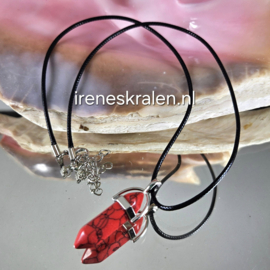 RD 0023: Zwarte Ketting met hanger steen