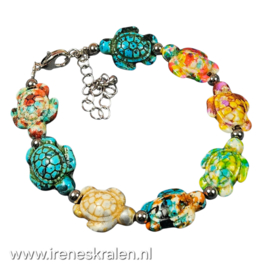 TU0031: Armband met schildpadjes zilverkleur