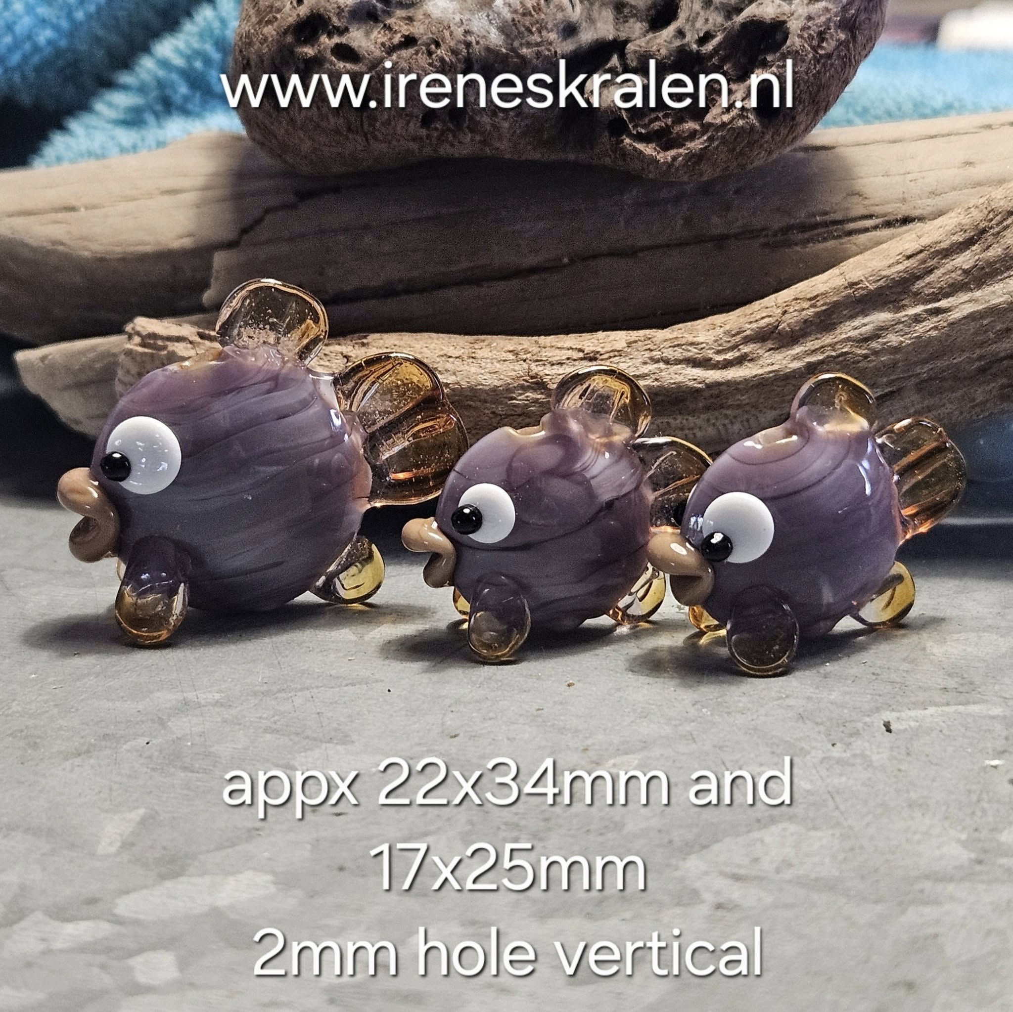 IKPR0025: Set van 3x Vissen Paars