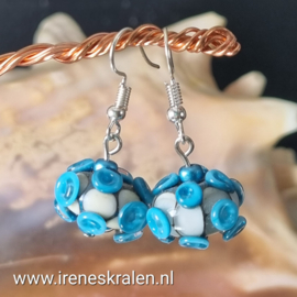 TU0029: Lampwork Oorbellen Turquoise