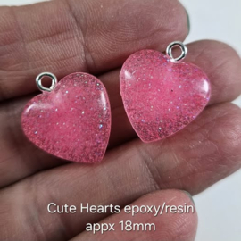 BDR 0016: Setje Hartjes Pink, ca 18mm