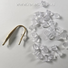 Rubber oorbel-stoppers 4mm (20 stuks per zakje)