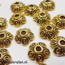 Kraalkap 21: Koperkleur met 5 spiralen, 10mm