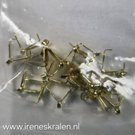 Klemmetjes goudkleur 8mm, voor bv hangers (per zakje)