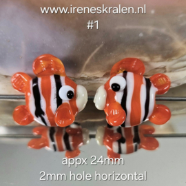 IKOR043: DuoSet Vissen DubbelZijdig, ca 24mm