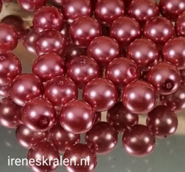Groze 038: GlasParel  DonkerFrambooskleur, 8mm