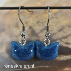 TU1003: Oorbellen voor kinderen: KattenKopjes Aqua