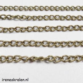 Ketting BronsKleur,  4x2.5mm, per meter