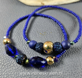 BL0001: Set van 2 armbandjes kobaltblauw, ca 19cm