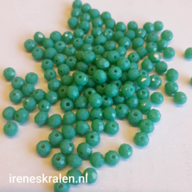 GG 008: Faceted GlassBeads Greenish Teal, appx 3x4mm
