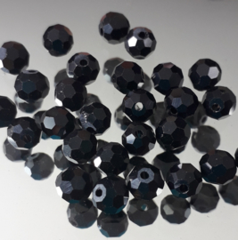 Gzwt 011: Faceted Black Round, appx 6mm