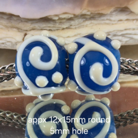 IKOC0045: DuoSet GrootGatKralen, ca 12x15mm (5mm gat)