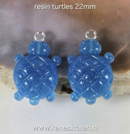 BDR 0121: Set van 2 Schildpadjes epoxy, ca 22mm