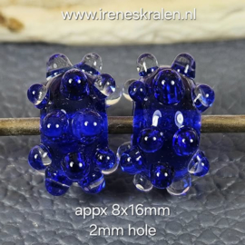 IKBL0034: DuoSet Bumpy's darkblue, ca 8x16mm