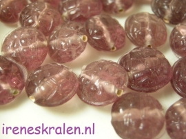 Gprs 115 Bolle schijf transparant bewerkt, 10x4mm #India Lampwork#