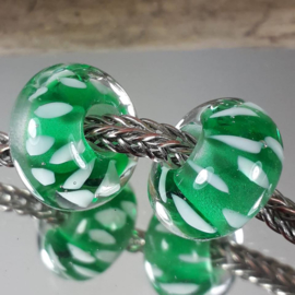 IKGR0191: Set van 2x Emerald inside color, ca 8x15mm