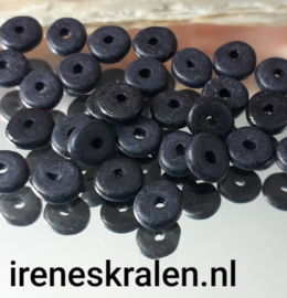 Gzwt 010: Schijfjes DQ Grieks Keramiek Black, ca 6x2mm