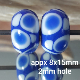 IKBL0604: DuoSet LapisBlauw, ca 8x15mm