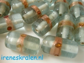 GT 530 Cylinder  lichtturquoise, 19x10mm #India Lampwork#
