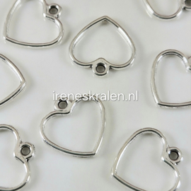 BDM 0007: Bedel Hartje Zilverkleur, ca 13mm